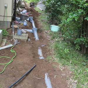 水道管と屋外排水管の交換